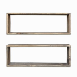 Hanah Home Aa007 Estantería de pared de madera de abeto Color Nogal